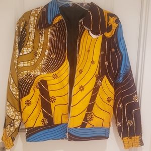 New African Print Bomber Jacket